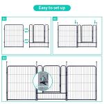 Dog Playpen Portable Outdoor Dog Fence, Dog Playpen for Large/Medium/Small Dogs, Dog Fences for The Yard with Doors Foldable Metal