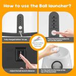 PUPIHOM Automatic Ball Launcher, Interactive Fetch Toy for Small Medium Dogs, Adjustable 20-40ft Rechargeable Tennis Thrower for Indoor Outdoor Fun, Physical Exercise and Brain Training(Grey)