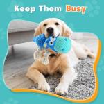 TOOPTATE Dog Toys for Aggressive Chewers - Dog Toys to Keep Them Busy Squeaky Dog Toys for Large Dogs (Blue, Medium)
