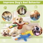 Eneston Dog Toys 3-Pack Cute Duck Shapes Puppy Toys No-Stuffing Squeaky and Crinkle Interactive Dog Chew Toy for Small to Large Breeds