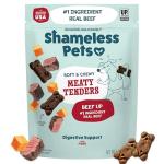 Shameless Pets Soft & Chewy Dog Treats, Beef Up Meaty Tenders, 8oz – Real Beef is 1st Ingredient – Grain Free, No Corn or Soy – Digestive Support – for Small, Medium & Large Dogs