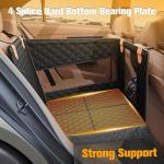 PETICON Large Dog Car Seat, Back Seat Extender for Dogs with 3 Mesh Windows, Waterproof Medium Carseat for Dogs with 4-Splice Hard Bottom, Pet Seat Cover for Cars, Trucks and SUVs (Black)