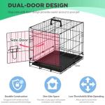 BestPet | Dog Crate | 18" | Black | Foldable Metal Kennel with Single Doors, Secure Slide-Bolt Latches, Leakproof Tray | Portable Dog Cage for Small Breeds | for Travel, Indoor & Outdoor Use
