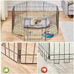 Yaheetech 24" High 8 Panel Foldable Metal Dog Exercise Pen Pet Playpen Dog Fence Outdoor & Indoor Use for Small Animals with Door Black