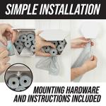 Leash Boss Dog Poop Bag Dispenser Wall Mount with Container for Extra Storage, Doggy Bag Holder for Pet Waste Stations, Includes 8 Rolls (120 Bags) of Unscented Pet Waste Bags