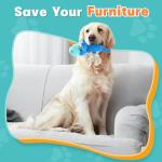 TOOPTATE Dog Toys for Aggressive Chewers - Dog Toys to Keep Them Busy Squeaky Dog Toys for Large Dogs (Blue, Medium)