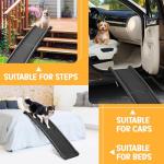 ZENY Portable Folding Dog Ramps for SUV, Truck, Car Ramp Stairs Step Ladder for Pet, Non-Slip Pet Ramp with Raised Siderails