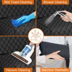 NECKORY Backseat Cover for Dogs, Waterproof and Non-Slip Pet Bench Seat Covers, Car Seat Protector for Back Seat, Universal Size Rear Car Seat Cover Fits Cars, Trucks and SUVs, L-Black