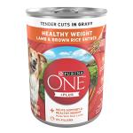 Purina ONE Plus Tender Cuts in Gravy Healthy Weight Lamb and Brown Rice Entree in Wet Dog Food Gravy - (Pack of 12) 13 oz. Cans