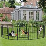 Dog Playpen Portable Outdoor Dog Fence, Dog Playpen for Large/Medium/Small Dogs, Dog Fences for The Yard with Doors Foldable Metal