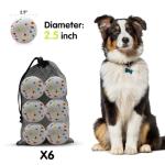 Dog Balls 2.5 Inch, Indestructible Dogs Tennis Balls 6 Pack for Aggressive Chewers, Durable Bouncy Floating Interactive Dog Toys for Large and Medium Dogs, Packed in Mesh Bag (ETPU Material)