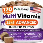 Dog Multivitamin Chewable - Dog Vitamins and Supplements with Glucosamine - 170 Chews - Hip & Joint, Pet Immune Support, Skin & Coat, Gut & Heart Health - Senior & Puppy Multivitamin Pet Supplement