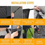 PETICON Large Dog Car Seat, Back Seat Extender for Dogs with 3 Mesh Windows, Waterproof Medium Carseat for Dogs with 4-Splice Hard Bottom, Pet Seat Cover for Cars, Trucks and SUVs (Black)