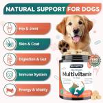 Dog Multivitamin, Dog Vitamins and Supplements, Multivitamin for Dogs with Glucosamine, Probiotics & Omega 3 for Joint, Digestive, Skin, Coat and Immune Health, Chicken Flavor - 180 Bites
