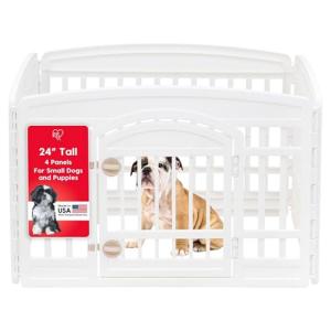 4-Panel Dog Playpen with Door, 24 Inches