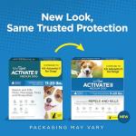 TevraPet Activate II Flea and Tick Prevention for Dogs | 4 Count | Medium Dogs 11-20 lbs | Topical Drops | 4 Months Flea Treatment