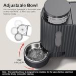 Gardner Pet Automatic Gravity Cat Food Feeder and Water Dispenser Stainless Steel Two-in-One Set Large Capacity Dispenser for Pets Dogs, Puppies, Kittens-(0.8 Gallons x 2)
