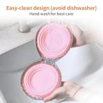 PawSailor Collapsible Dog Bowls, 2-in-1 Pet Portable Travel Double Bowl Water Food Feeder Traveling Camping & Walking 25oz Pink