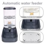 Elevon Automatic Cat Feeder, Gravity Food and Water Dispenser Bowl Set for Small Medium Dogs Animals, Pet Feeder Dispenser Storage Food, 3.8L Large Capacity, Gray