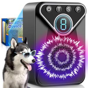 Anti Barking Device for Dogs, 9 - Mode Ultrasonic Dog Barking Control with 50 Ft Range, Rechargeable Waterproof Bark Deterrent Box, Dog Barking Silencer for All Dogs Indoor Outdoor