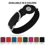 Leather Dog Collar with Airtag Holder - Apple Air Tag Dog Collars - Soft Tracking GPS Pet Collar for Small Medium Large Dogs Breed Puppy (Black, S, 9"-12" Neck Fit)