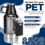 WRTZ Portable Dog Water Bottle with 2 Removable Water Bowls for Dogs – Leak-Proof Insulated Stainless Steel Dog Water Bottle - Travel Accessories for Dogs - 32oz - Black