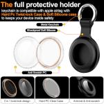 4Pack,Compatible with Airtag Holder Case with Keychain IPX8 Waterproof,Shockproof GPS Tag Tracker Cover [Anti-Scratch] [PC+Silicone] for Item Finders Case for Pets,Kids,Luggages-Black/Blue/Green/Red