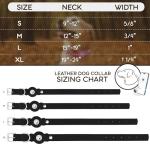 Leather Dog Collar with Airtag Holder - Apple Air Tag Dog Collars - Soft Tracking GPS Pet Collar for Small Medium Large Dogs Breed Puppy (Black, S, 9"-12" Neck Fit)