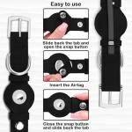 Leather Dog Collar with Airtag Holder - Apple Air Tag Dog Collars - Soft Tracking GPS Pet Collar for Small Medium Large Dogs Breed Puppy (Black, S, 9"-12" Neck Fit)