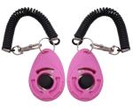RANYUNSYZ 2Pcs Pink Dog Clicker for Training Easy to Use with Button Dog Training Accessories Strong and Long-Lasting, Training and Behavior Aids