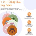 PawSailor Collapsible Dog Bowls, 2-in-1 Pet Portable Travel Double Bowl Water Food Feeder Traveling Camping & Walking 25oz Pink