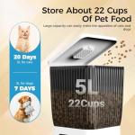 Pufuer Automatic Cat Feeder with Camera, 5L Smart Dog Food Dispenser with App Control, 1080P Night Vision, Two-Way Audio. 22 Cups Large Hopper, Motion Detection, Timer (5L Double Bowl)