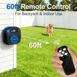 Dog Barking Control Devices, Anti Barking Device for Dogs with Remote Control, Ultrasonic & Sensor Technology, Rechargeable, Waterproof, Adjustable Modes & Frequencies, Bark Box Indoor Outdoor(Black)