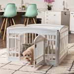 4-Panel Dog Playpen with Door, 24 Inches