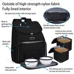 BAGLHER丨Dog Travel Bag, Airline Approved Pet Supplies Backpack, Dog Travel Backpack Accessories Set with 2 Silicone Collapsible Bowls and 2 Food Baskets. Black