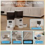 Pufuer Automatic Cat Feeder with Camera, 5L Smart Dog Food Dispenser with App Control, 1080P Night Vision, Two-Way Audio. 22 Cups Large Hopper, Motion Detection, Timer (5L Double Bowl)