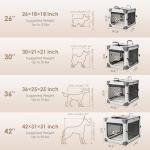 EHEYCIGA Collapsible Dog Crate 30 Inches, Portable Travel Crate for Medium Dogs, Soft Foldable Pet Kennel with 4-Door Mesh Windows Indoor & Outdoor, Grey