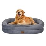 Orthopedic Washable Large Dog Bed: Waterproof Pet Bed with Bolsters - Removable Washable Cover for L XL XXL Large Sized Dog Bed - Non-Slip Bottom - Dark Gray