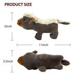 IOKHEIRA Dog Plush Toys for Aggressive Chewers, Indestructible Dog Squeaky Toys with Crinkle Paper, Durable Teething Chew Toys for Medium and Large Breed (Grey)
