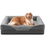 INVENHO Orthopedic Dog Beds Large Sized, XL Washable Egg-Crate Memory Foam Dog Couch Bed with Washable Removable Cover, Waterproof Lining and Nonskid Bottom