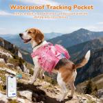 AOKOWN Dog Harness for Large Dogs, No Pull Service Dog Vest with Handle & Hook, Adjustable Dog Backpack with Side Pockets for Hiking Walking Training Running, Pink, L