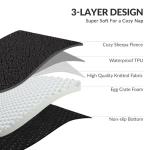 Patas Lague Orthopedic Dog Bed Large Sized Dog 36''X24'', Waterproof L Bolster Medium Pet Sofa Beds with Removable Washable Cover, Soft Comfortable Pet Couch Crate Mat with Nonskid Bottom, Black