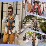 YUDODO Front Pet Carrier Backpack for Small Dogs and Cats, Secure and Breathable Mesh Travel Dog Carrier with Safety Belt, Ergonomic Support, Adjustable for Walking, Hiking (Black-Pro S)