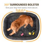 Orthopedic Washable Large Dog Bed: Waterproof Pet Bed with Bolsters - Removable Washable Cover for L XL XXL Large Sized Dog Bed - Non-Slip Bottom - Dark Gray