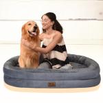 Orthopedic Washable Large Dog Bed: Waterproof Pet Bed with Bolsters - Removable Washable Cover for L XL XXL Large Sized Dog Bed - Non-Slip Bottom - Dark Gray