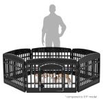 IRIS USA 24" 6-Panel Pet Dog Puppy Playpen with Door, for Puppy Small Dogs Keep Pets Secure Easy Assemble Easy Storing Customizable Non-Skid Rubber Feet, Foldable, Black