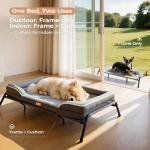 Lekereise Raised Dog Bed for Small Dog 32x25 Inch, Comfortable Orthopedic Pet Beds with Egg Crate Foam, Removable Dogs Couch Bed for Indoor Outdoor, Load 40lb, Grey