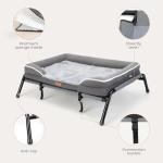 Lekereise Raised Dog Bed for Small Dog 32x25 Inch, Comfortable Orthopedic Pet Beds with Egg Crate Foam, Removable Dogs Couch Bed for Indoor Outdoor, Load 40lb, Grey