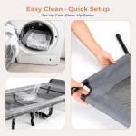 Lekereise Raised Dog Bed for Small Dog 32x25 Inch, Comfortable Orthopedic Pet Beds with Egg Crate Foam, Removable Dogs Couch Bed for Indoor Outdoor, Load 40lb, Grey