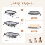 Lekereise Raised Dog Bed for Small Dog 32x25 Inch, Comfortable Orthopedic Pet Beds with Egg Crate Foam, Removable Dogs Couch Bed for Indoor Outdoor, Load 40lb, Grey